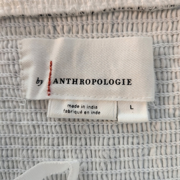 EUC ANTHROPOLOGIE SMOCKED SWEETHEART TUBE TOP BLACK/WHITE SZ L - Picture 13 of 15